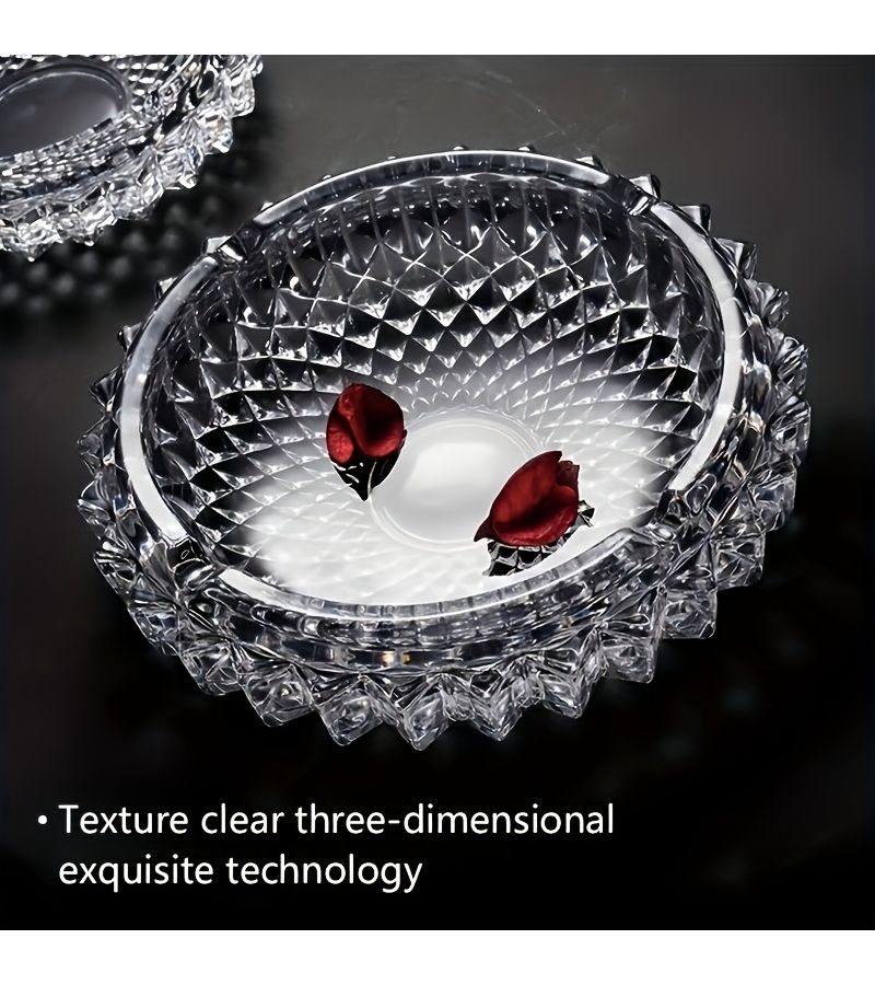 Sturdy Crystal Ashtray Modern Portable Circular 2 Sizes A 1PC For Home Restaurant Office Bar - Image 2