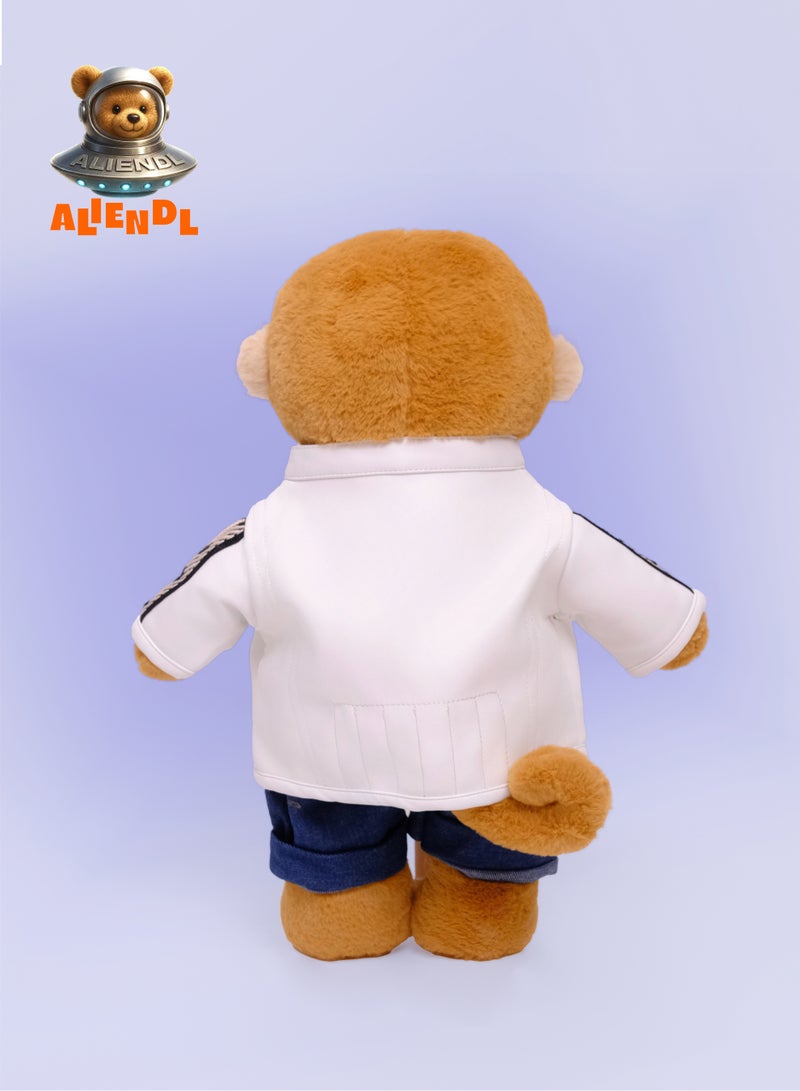 ALIENDL Clever Monkey – Plush Monkey Stuffed Animal Toy for Baby Kids, Soft Cute Monkey Outfit Doll Gift Set with Removable Clothes & Pouch, Fun Gift for Kids, Boys, Girls & Friends - Image 4