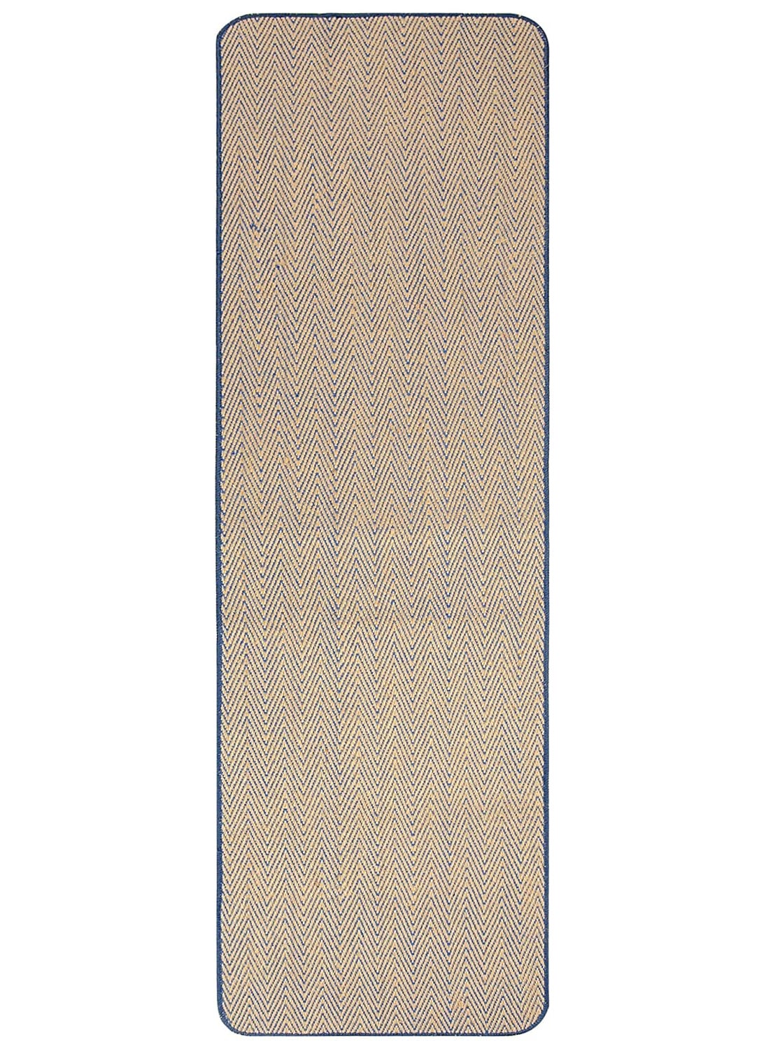 SARAL HOME EASY LIVING Saral Home ZigZag Soft Jute Cotton Durable Washable Multipurpose Bedside Runner for HomeKitchenLiving AreaLobbyOffice Entrance with Anti Skid Backing Blue 50 Cm X 180 Cm  - Image 3