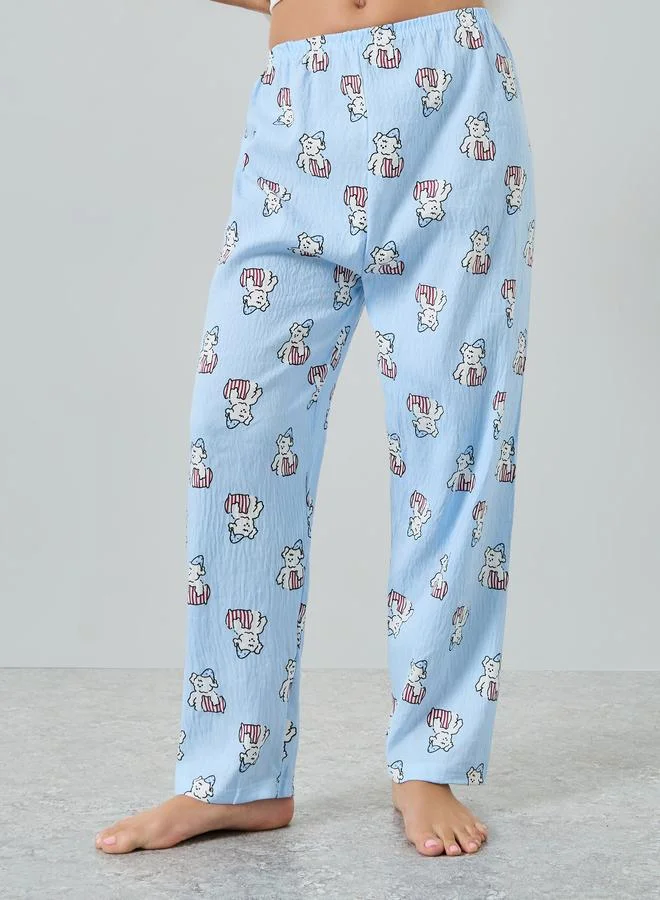 Styli  Pack of 3 - Dogs Printed T-Shirt and Shorts with Pyjama Set for Women | Best Price UAE