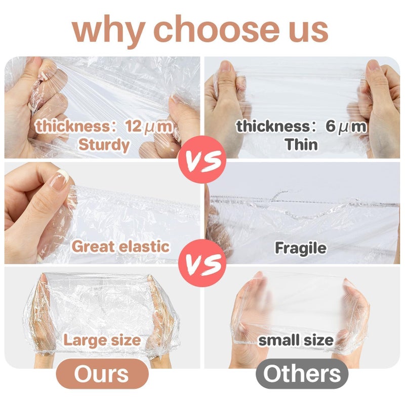 MAQIHAN 100 Disposable Shower Caps Large - Thickened Plastic Hair Caps for Deep Conditioning Shower Cap Reusable Waterproof for Women Men Hair Treatment Bath Cap for Long Hair Travel Essentials - Image 2