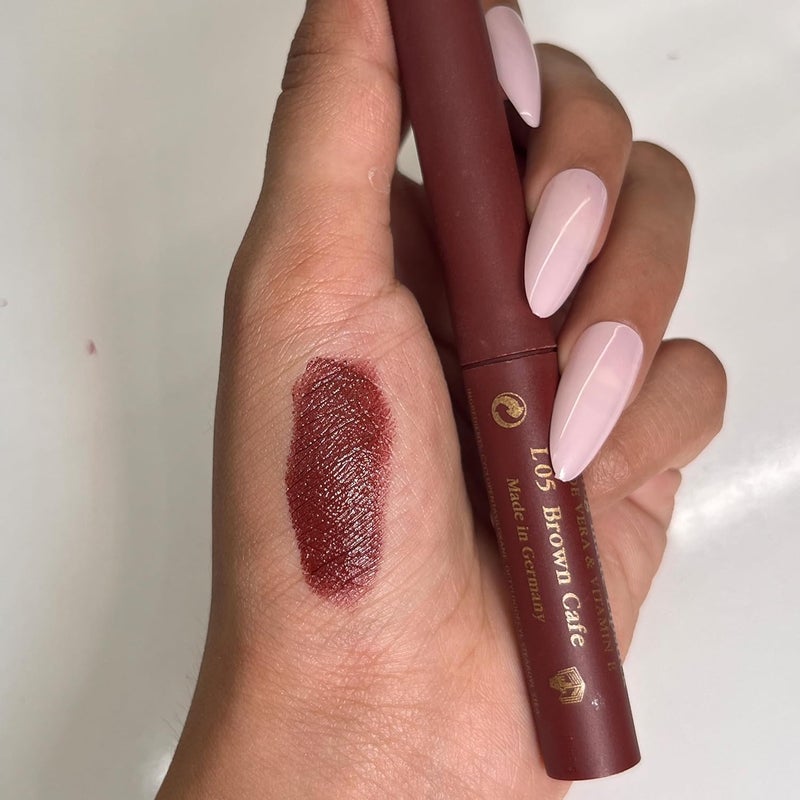 Just Gold Long Lasting Matte Finish Creamy matte lipstick with nourishment of vitamin E and Aloe vera L05 Brown Caf - Image 5