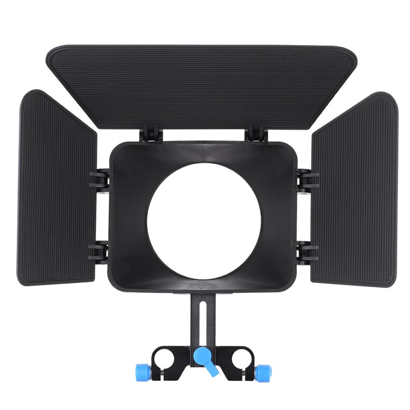 Matte Box: Adjustable Height Up To 45mm, Flank Barn Door For Angle Control - Detachable Design For Portability, Lightweight Build For DV Cameras With Wide Angle Lenses - Image 1