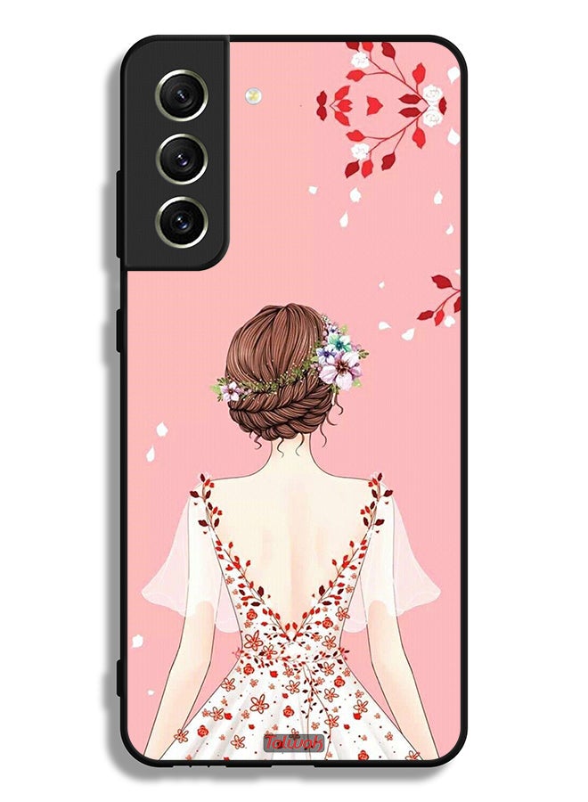 Tolwak Samsung Galaxy S21 FE 5G Protective Case Cover Standing Girl Art - Image 3