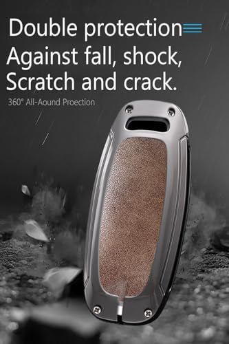 KUNIO 3/4/5 Button Leather Metal Car Key Fob Cover Case Fit for Nissan Rogue Pathfinder 2025 Altima Teana Kicks 2023 Sentra 2024 Key Protective Cover Key Holder Accessories Brown-Short Keychain - Image 4