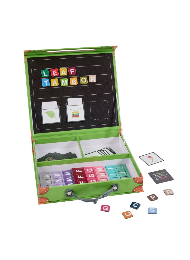 EUREKA KIDS Eurekakids Magnetic Discover Words with Letters & Cards 154pcs | Educational toy for Toddler and Kids | Practice English, Spanish, Italian, French and Portuguese | For 3Y+ - Image 2