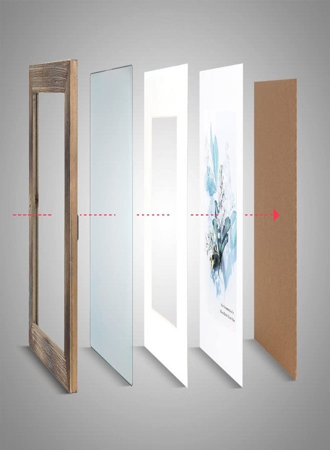 KAIWIN 100% Solid Wood Brown 5x7 Picture Frame 1 Pack - Display Picture 4x6 with Mat, HD Glass Inside, Rustic Wooden Photo Frames for Table Top and Wall Mounting - Image 5