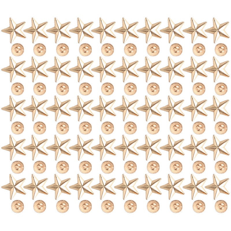 Star Shape Rivet Studs DIY Clothes Shoes Decoration Accessories with Screws 14mmGold - Image 5