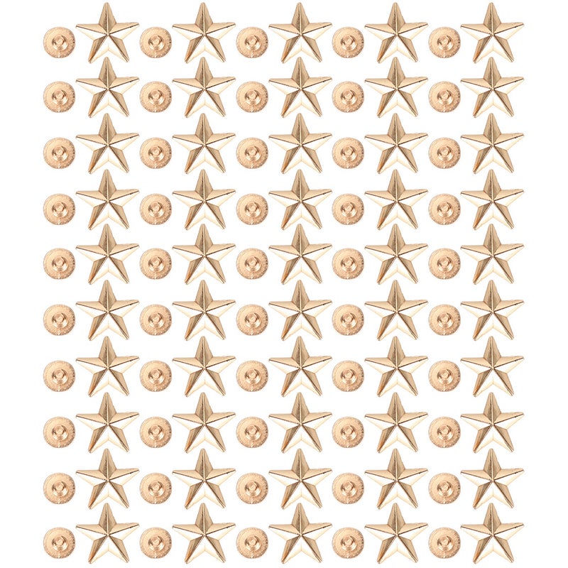 Star Shape Rivet Studs DIY Clothes Shoes Decoration Accessories with Screws 14mmGold - Image 4