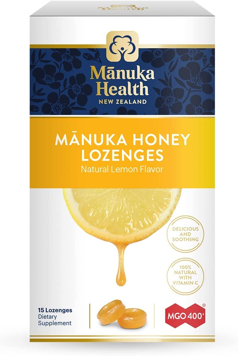 Manuka health Manuka Honey Lozenges 15 Lemon Flavored Lozenges Natural Throat Lozenges Infused with Raw Manuka Honey and Vitamin C for Immune Support - Image 1