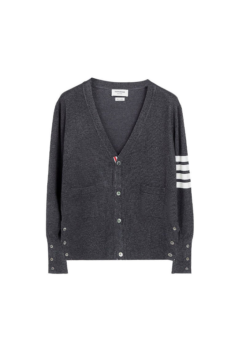 Generic - 2023 TB Open Cardigan Wool Sweater Casual Slim Fit Unisex Dark Blue - Image 1