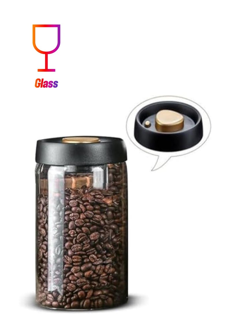 ميكسد علبة زجاجية مع أغطية فراغ,500/900/1200 مل حاوية علبة قهوة زجاجية بوروسيليكات,مثالية للقهوة، الفاصوليا، الشاي الفضيح، الحلوى، المكسرات، التوابل، وجبات خفيفة للحفاظ على الطازجة (1200 مل) - Image 1