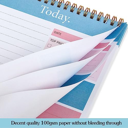 KITOME Daily Planner Notepad – To Do List Pad (50 Sheets), Spiral Desk Planner with Priorities Section | Productivity Planner for Office, Students & Work | 6.8 x 9.8 Inch - Image 4
