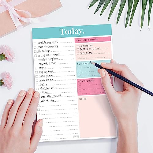 KITOME Daily Planner Notepad – To Do List Pad (50 Sheets), Spiral Desk Planner with Priorities Section | Productivity Planner for Office, Students & Work | 6.8 x 9.8 Inch - Image 2