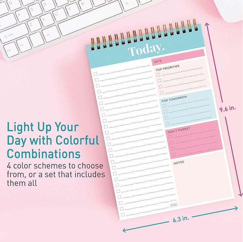 KITOME Daily Planner Notepad – To Do List Pad (50 Sheets), Spiral Desk Planner with Priorities Section | Productivity Planner for Office, Students & Work | 6.8 x 9.8 Inch - Image 5
