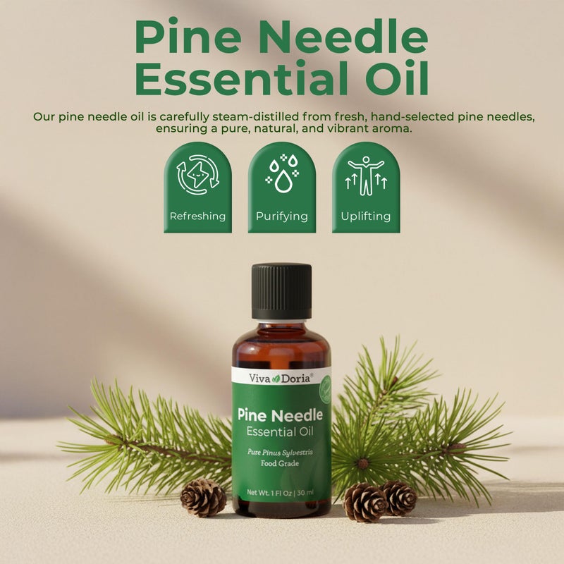 Viva Doria Pine Needle Essential Oil, 100% Pure, Natural, Pine Essential Oil, Undiluted, for Aromatherapy | Food Grade, 30 mL (1 Fluid Ounce) - Image 3