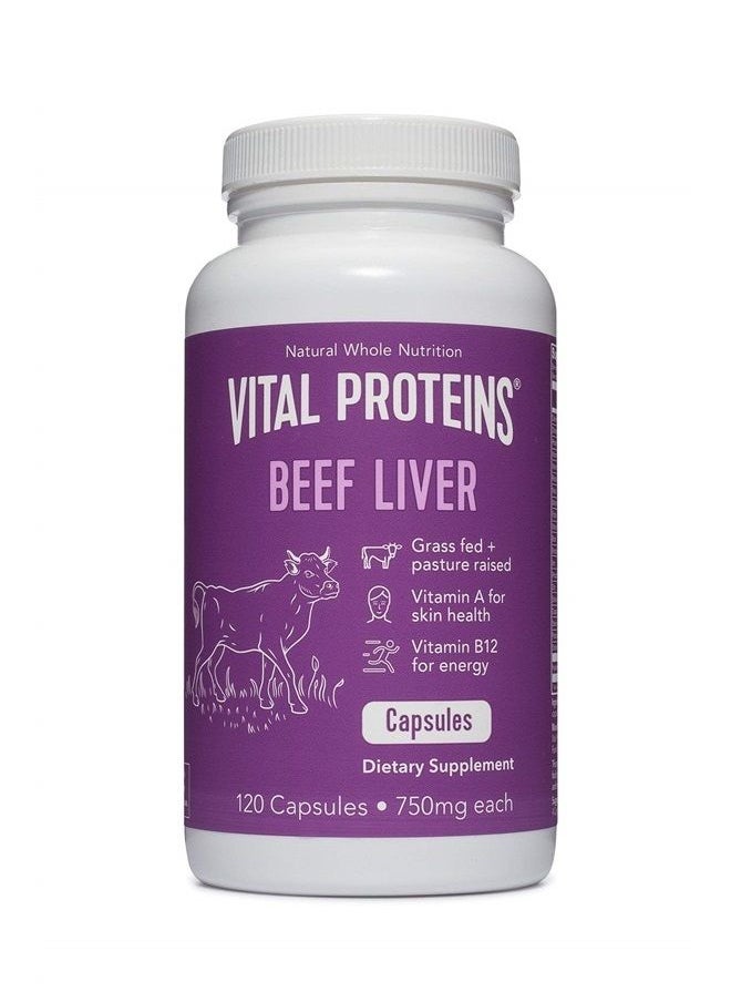 Vital Proteins Grass-Fed Desiccated Beef Liver Pills - (120 Capsules, 750mg Each)  - Image 1