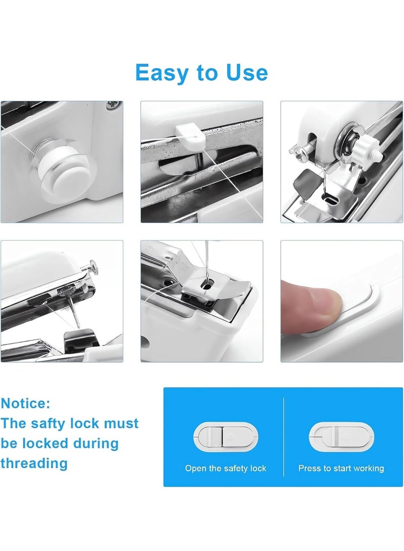 يلا جوي مجموعة ماكينة خياطة يدوية محمولة، دباسة خياطة يدوية صغيرة تعمل بالكهرباء عبر USB، ماكينة خياطة صغيرة سهلة الاستخدام للمبتدئين، أداة خياطة وتطريز صغيرة للسفر، أساسيات لاسلكية للإصلاح السريع في المنزل والحرف اليدوية (أسود) - Image 4