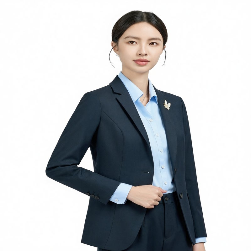 Women's Blazer Suit Set Machine Washable Wool Office Workwear - Image 3