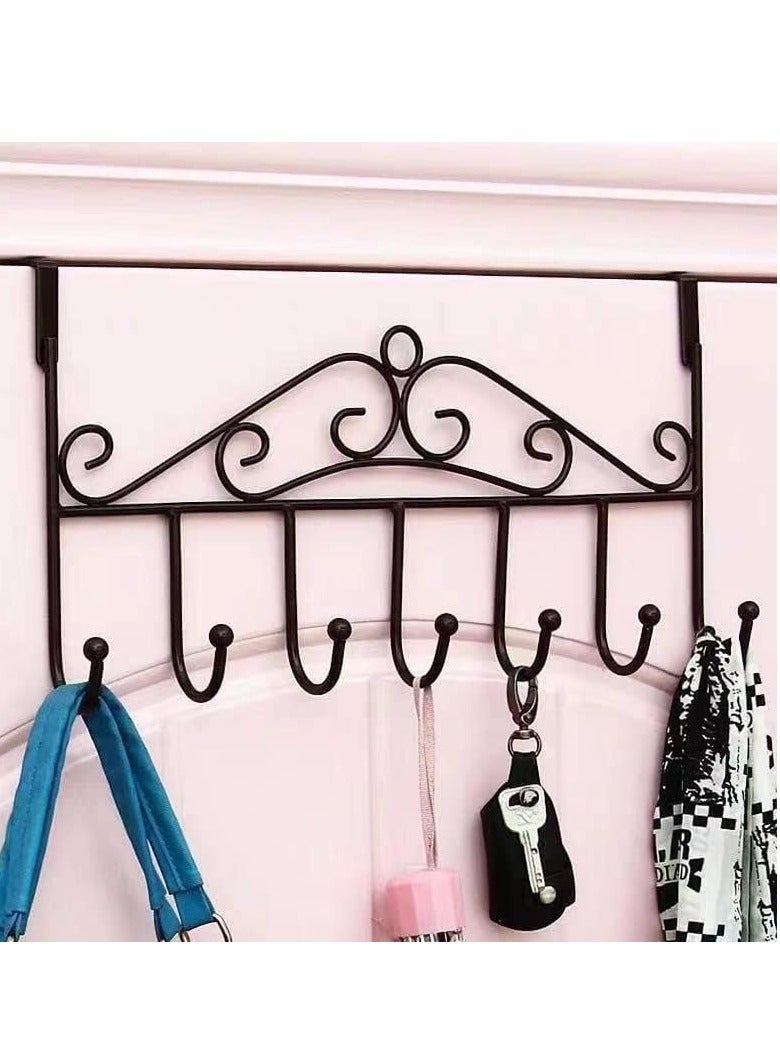 6 Hook Door Hanger (Black) 