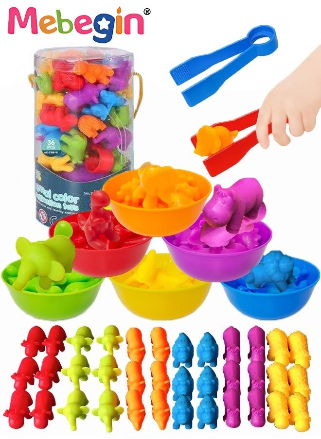 MEBEGIN Early Education Cognitive Toys,Children's Counting Animal Sorting Montessori Toys for  Boys Girls,Fine Motor Skill Preschool Educational Learning Activities Gifts Sensory Toys for Kids  - Image 1