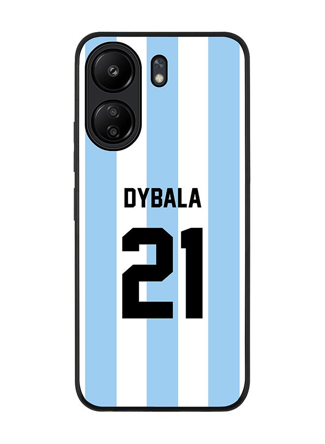 Stylizedd Rugged Black edge case for Xiaomi Poco C65, Slim fit Soft Case Flexible Thin Cover- Football Team-Argentina, Player Name-Dybala - Image 1