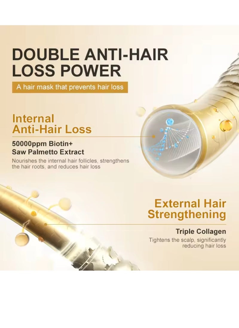 PURC - 60g Anti Hair Loss and Hair Repair Mask 50000PPM Biotin and Collagen Hair Mask Hair Mask Treatment for Dry and Frizzy Hair Damaged Hair Strengthening and Hair Growth Hair Mask - Image 1