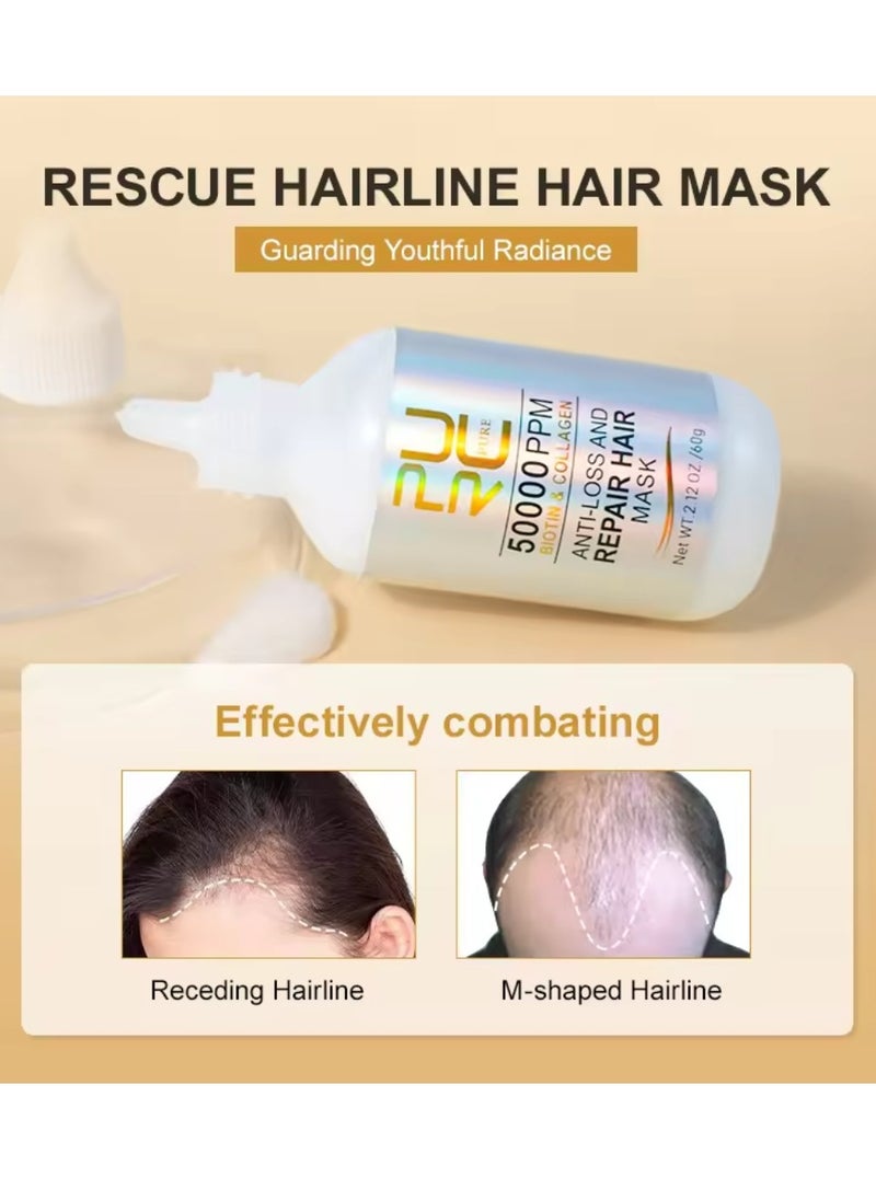 PURC - 60g Anti Hair Loss and Hair Repair Mask 50000PPM Biotin and Collagen Hair Mask Hair Mask Treatment for Dry and Frizzy Hair Damaged Hair Strengthening and Hair Growth Hair Mask - Image 1