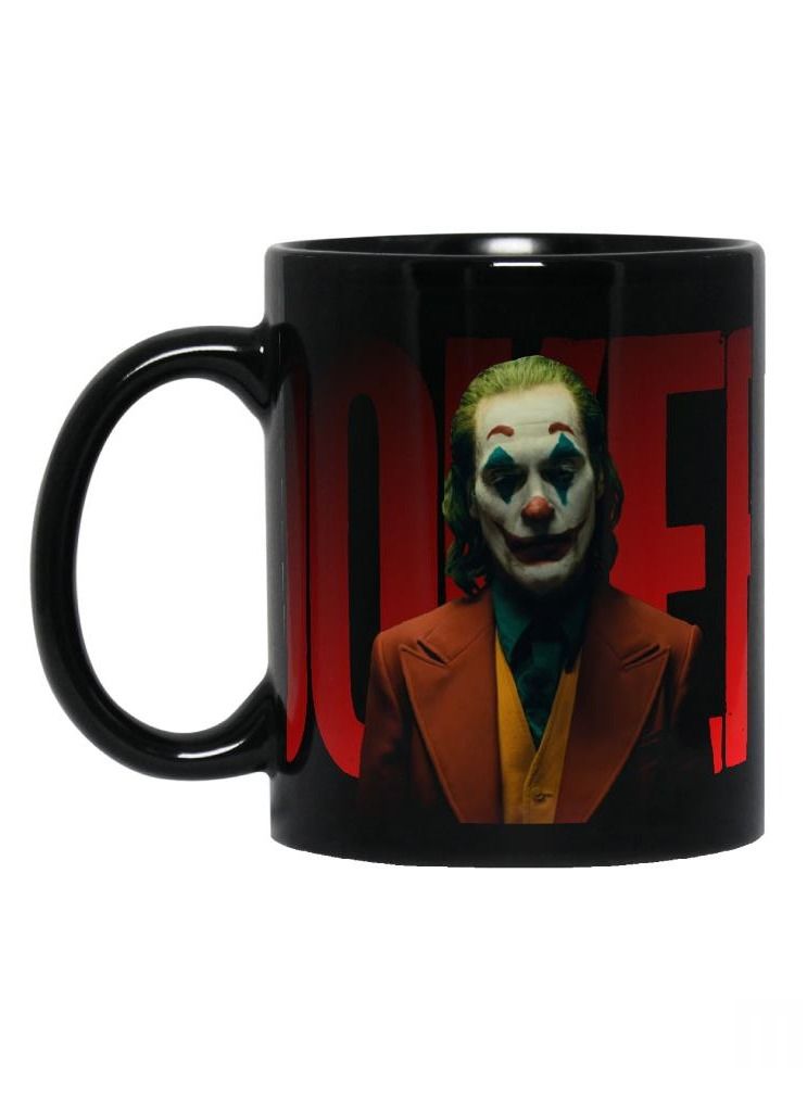 إم إي سي كوب قهوة بتصميم جوكر يلتف حول القدح المطبوع 11 أونصة أسود كامل - Image 1