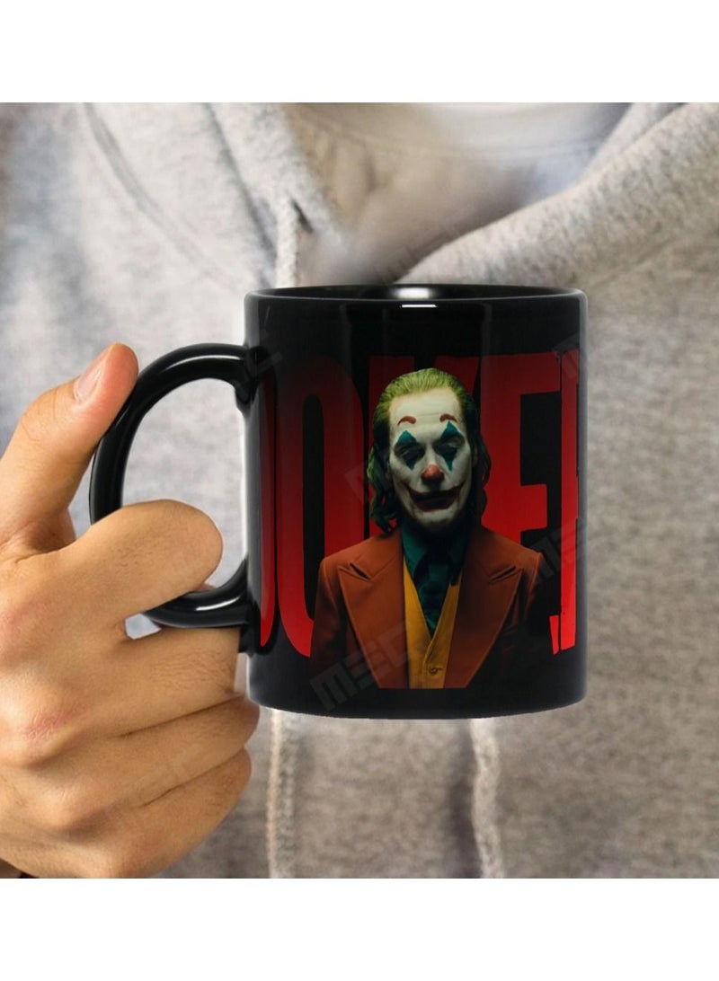 إم إي سي كوب قهوة بتصميم جوكر يلتف حول القدح المطبوع 11 أونصة أسود كامل - Image 3