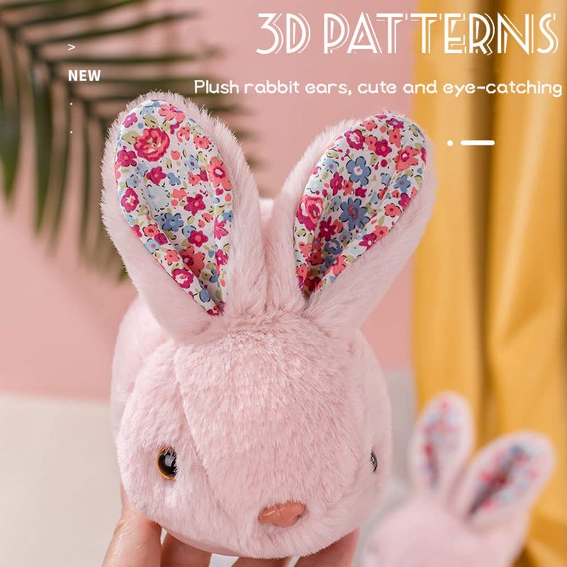 Fadezar Toddler Rabbit Winter Slippers - Soft Plush Indoor Bunny Slippers for Girls & Boys Grey Slippers Cover Heel Pink 5-6 toddler CN 140 - Image 3
