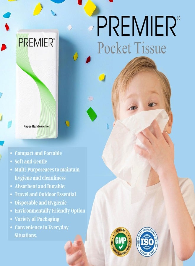Premier Pocket Hanky 2-Ply Soft Tissues - Pack of 10 (15 Pulls Each, 150 Sheets Total) | Ultra-Soft, Strong & Gentle | Travel-Friendly Facial Tissues for Home, Office & On-the-Go Hygiene - Image 3