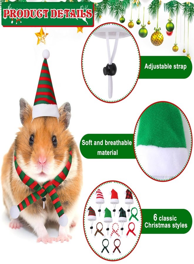 JUNEBRUSHS Mini Santa Hats & Scarves, 12 Pcs Pet Christmas Accessories - Red, Green, White - Adjustable, Fits Small Breeds - Rabbit, Chicken, Duck, Cat, Hamster, Guinea Pig, Ferret, Hedgehog - Image 5