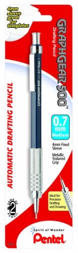 Pentel Graph Gear 500 Automatic Drafting Pencil, 0.7mm, Blue Barrel, 1 Pack (PG527BP) - Image 1