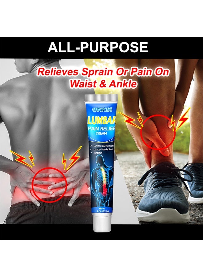 ERAYCEE Lumbar Pain Relief Cream, Rheumatoid Arthritis Miracle Cream Joint Pain Cream Relieves Cervical Spondylosis, Pain Numbness Of Lumbar Spine, Knee Joint Topical Cream, External Muscle Joint Care Ointment, 20G - Image 4