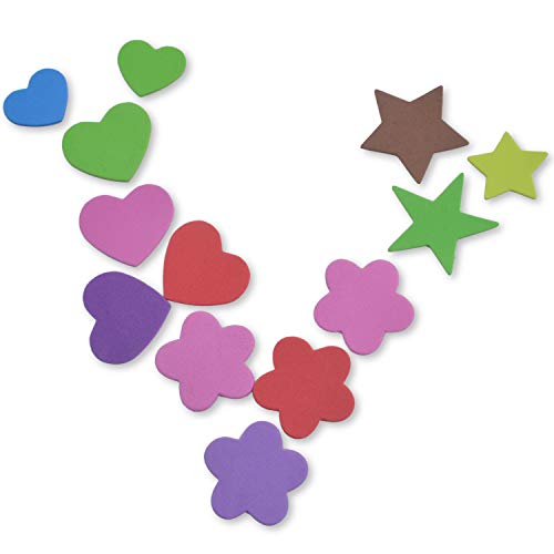 Aylifu Glitter Foam Stickers, 140 Pieces Self-Adhesive Colorful Heart Star Flower Shapes EVA Foam Stickers Self Adhesive Craft Glitter Sticker for Arts Craft & Home Decoration (Assorted Size) - Image 5