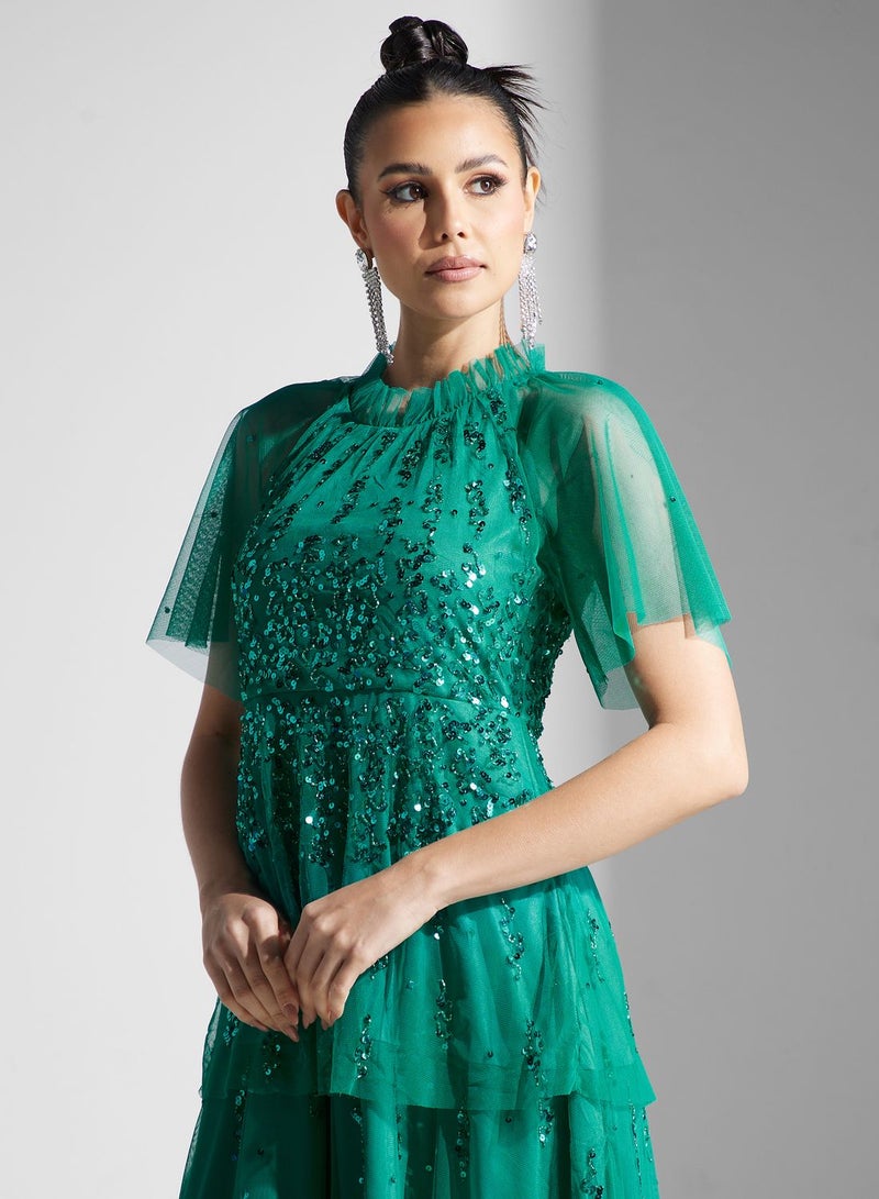 Namshi x Tiered Sequin Dress - Image 3
