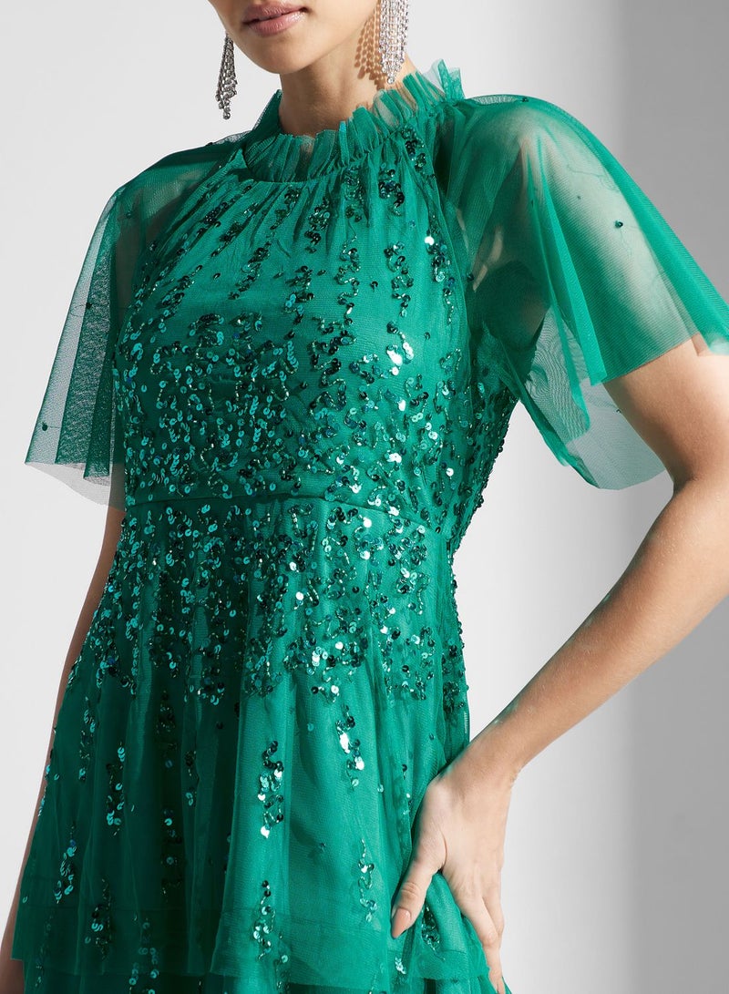 Namshi x Tiered Sequin Dress - Image 4