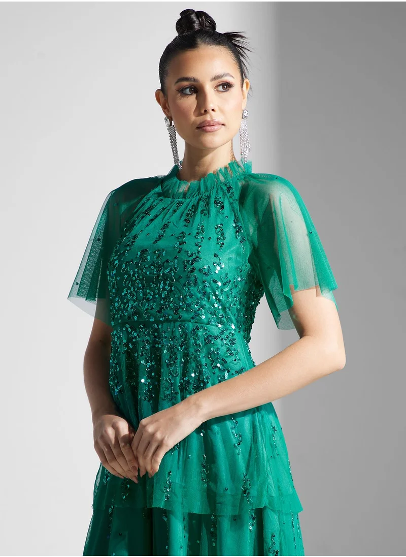 Namshi x Dima Layered Embellished Dress