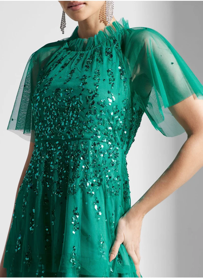 Namshi x Dima Layered Embellished Dress