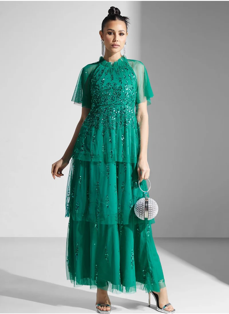 Namshi x Dima Layered Embellished Dress