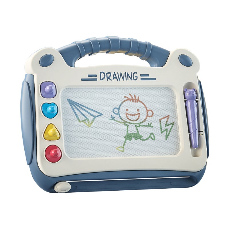 Children's Drawing Table: Blue Dual-purpose Large Drawing Area - Easy Erase Magnetic Board for Creative Play & Young Artists - Image 1