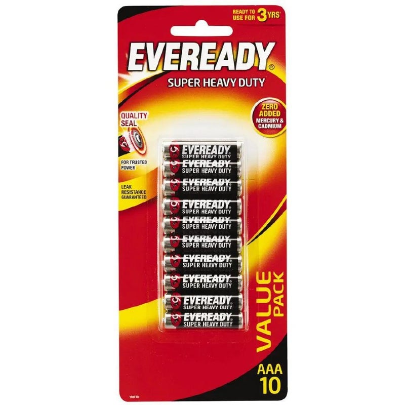 Eveready Super Heavy Duty AAA Battery With Zero Added Mercury & Cadmium- 10pcs