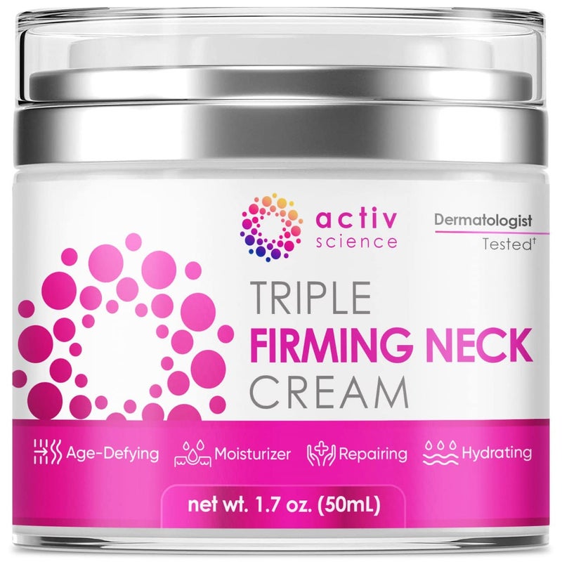 ACTIVSCIENCE Neck Firming Cream - Natural Anti-Aging Facial Moisturizer with Retinol Collagen & Hyaluronic Acid - Day & Night Anti-Wrinkle Cream - Firming, Hydrating Face Cream - Image 1