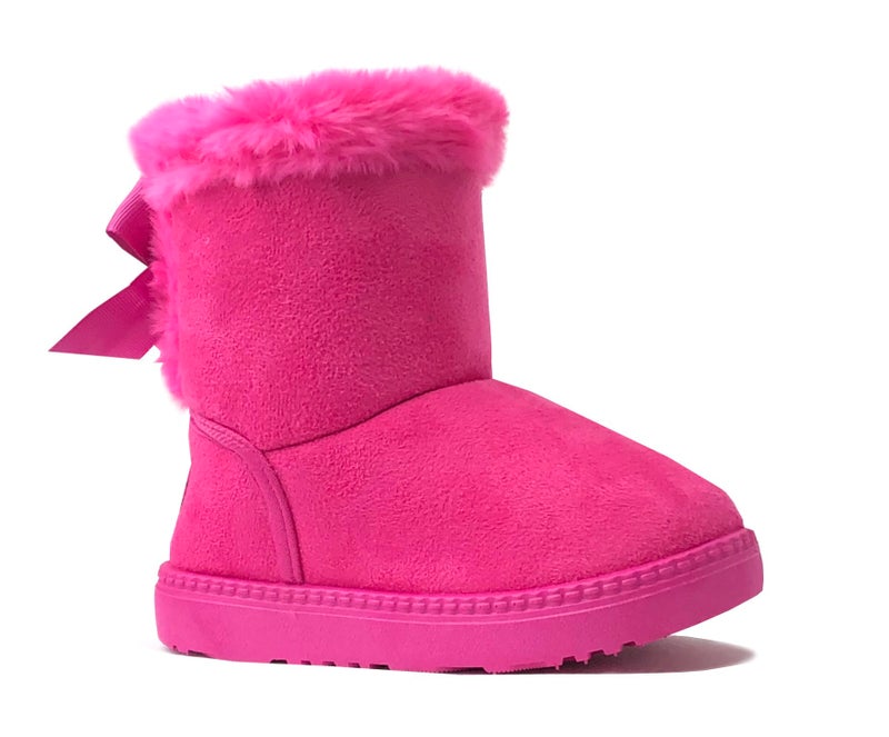 REDVOLUTION Kid Boots Toddler Girls Cute Butterfly Bow Snow Boot (375 Fuchsia, Toddler 6) - Image 1