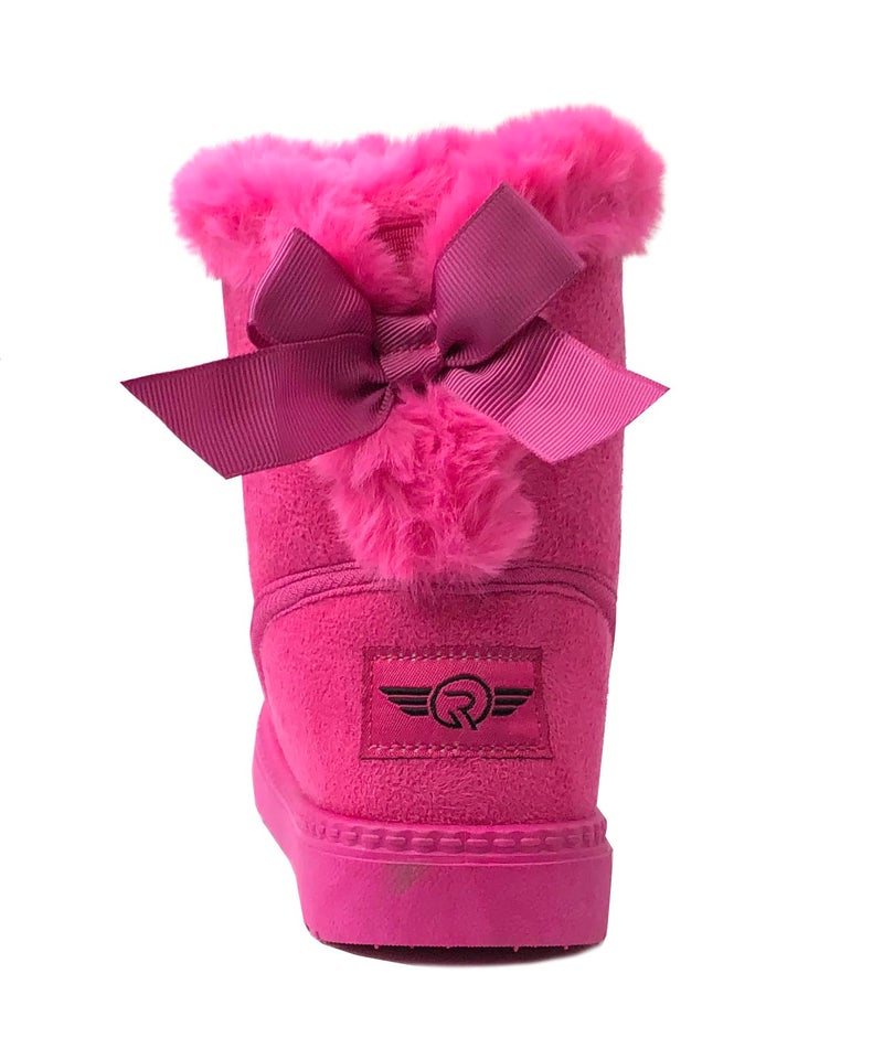 REDVOLUTION Kid Boots Toddler Girls Cute Butterfly Bow Snow Boot (375 Fuchsia, Toddler 6) - Image 5