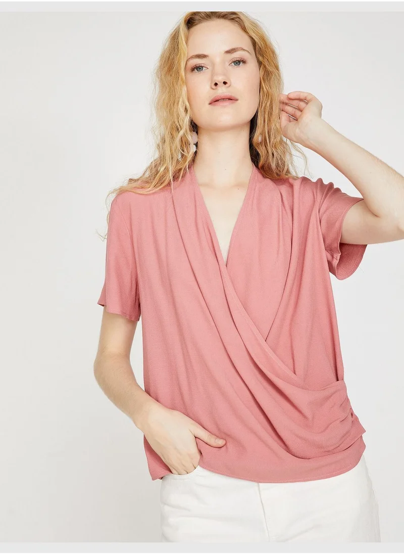 كوتون V Neck Blouse