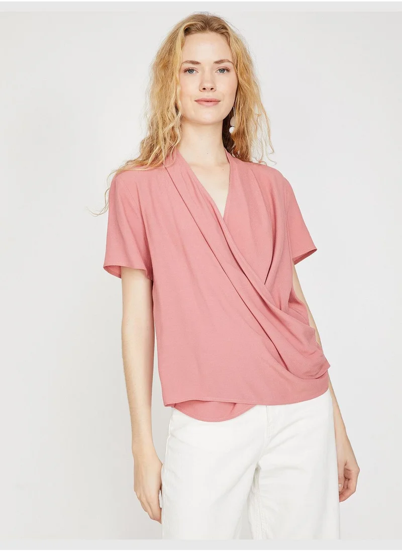 كوتون V Neck Blouse