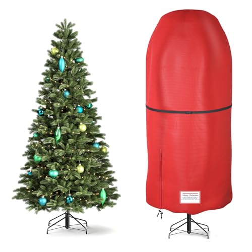 Riuog Upright Christmas Tree Storage Bag,Oxford Fabric Tear Resistant Adjustable Christmas Tree Storage Bag for 9 FT Assembled Trees - Image 1