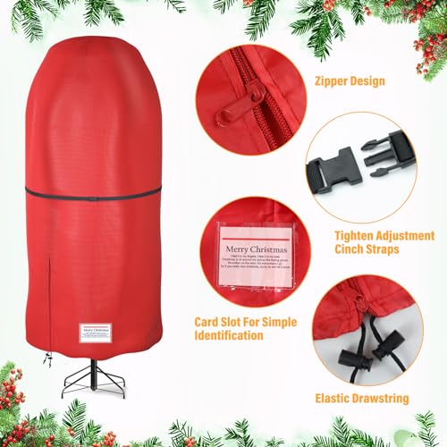 Riuog Upright Christmas Tree Storage Bag,Oxford Fabric Tear Resistant Adjustable Christmas Tree Storage Bag for 9 FT Assembled Trees - Image 3